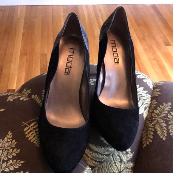 Moda Spana low python black heels - Picture 3 of 4